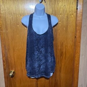 Rock & Republic Tank Top Reptile Print Size Large Black, Blue, Grey